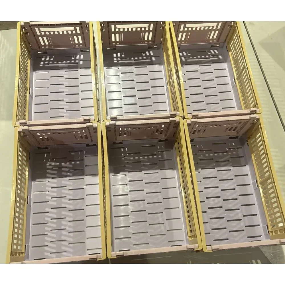 HAY Golden Yellow FOLDING STORAGE CRATE. New SET 12